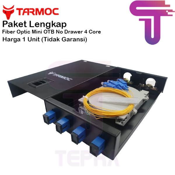 Tarmoc Fiber Optic mini OTB 4 Core SC|Roset FO Besi 4C Lengkap Komplit