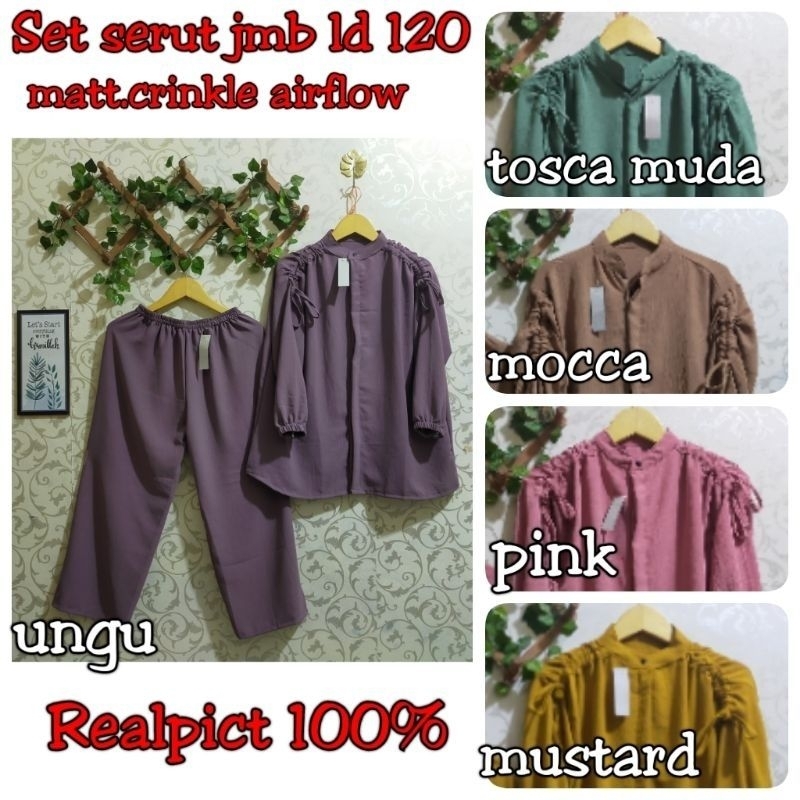 Ld 120 setelan jumbo crinkle airflow/setcel crinkle jumbo/oneset jumbo bigsize/