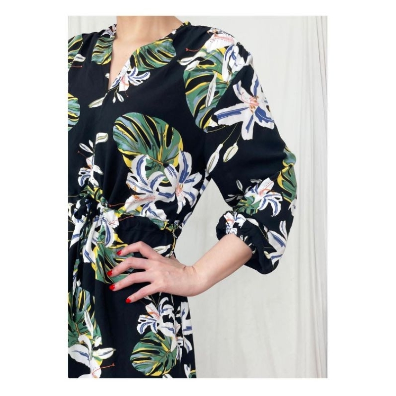 Alfani print leaf midi dres