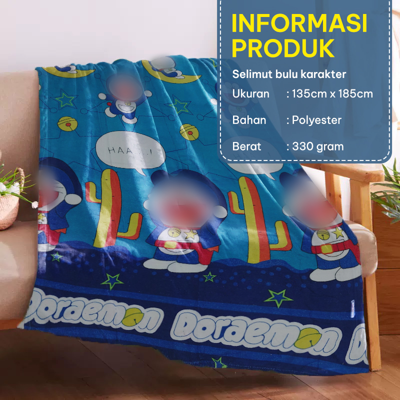 Selimut Anak Motif Karakter Ukuran 135x185cm Polyester Lembut Halus Perlengkapan Rumah Tangga Kamar Tidur Import - HK330 - 88Blanketstore