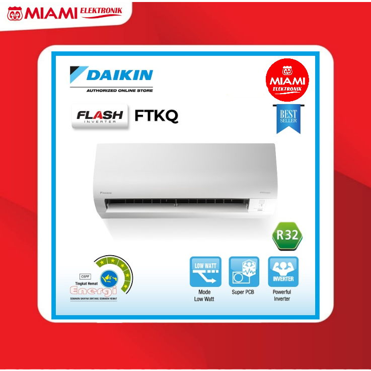 Daikin FTKQ20UVM4 AC Split 3/4PK Inverter Putih