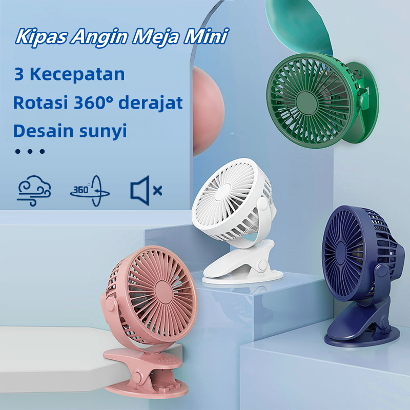 【READY STOK】Kipas Mini USB Clip Mini Fan Rotating Kipas Angin Meja Mini Jepit Portable USB Kipas Angin Kecil Kipas Angin Murah