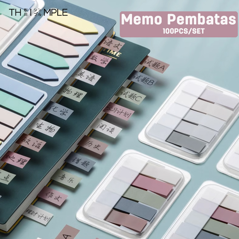

Morandi Translucent Index Sticker/Memo/Memo Pembatas/Sticky Notes-THIMPLE