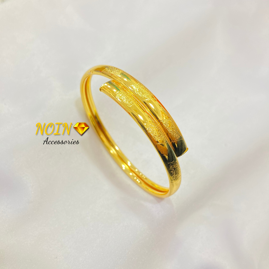 Gelang Bangle Super Simple Warna 24 Karat Wanita Lapis Emas