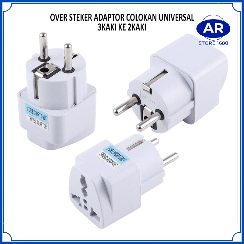 AR COVER STEKER SAMBUNGAN COLOKAN LISTRIK UNIVERSAL 3 KAKI KE 2 KAKI BULAT