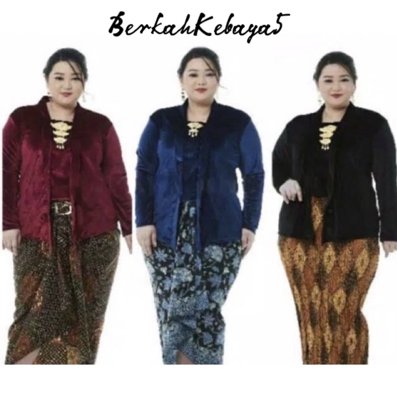 Atasan Kebaya Bludru Kutubaru Jumbo / Kebaya Kutu Baru Bludru Tebal