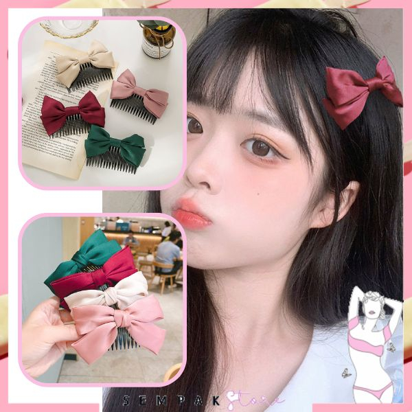 SS Sirkam Rambut Korean Satin Big Hair Claw Jepitan Jedai Korea Satin Jepit Rambut Pita Jumbo Besar Aksesoris Hair Murah Import