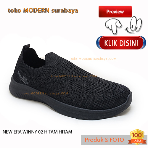 Sepatu wanita casual slip on kain rajut NEW ERA WINNY 02