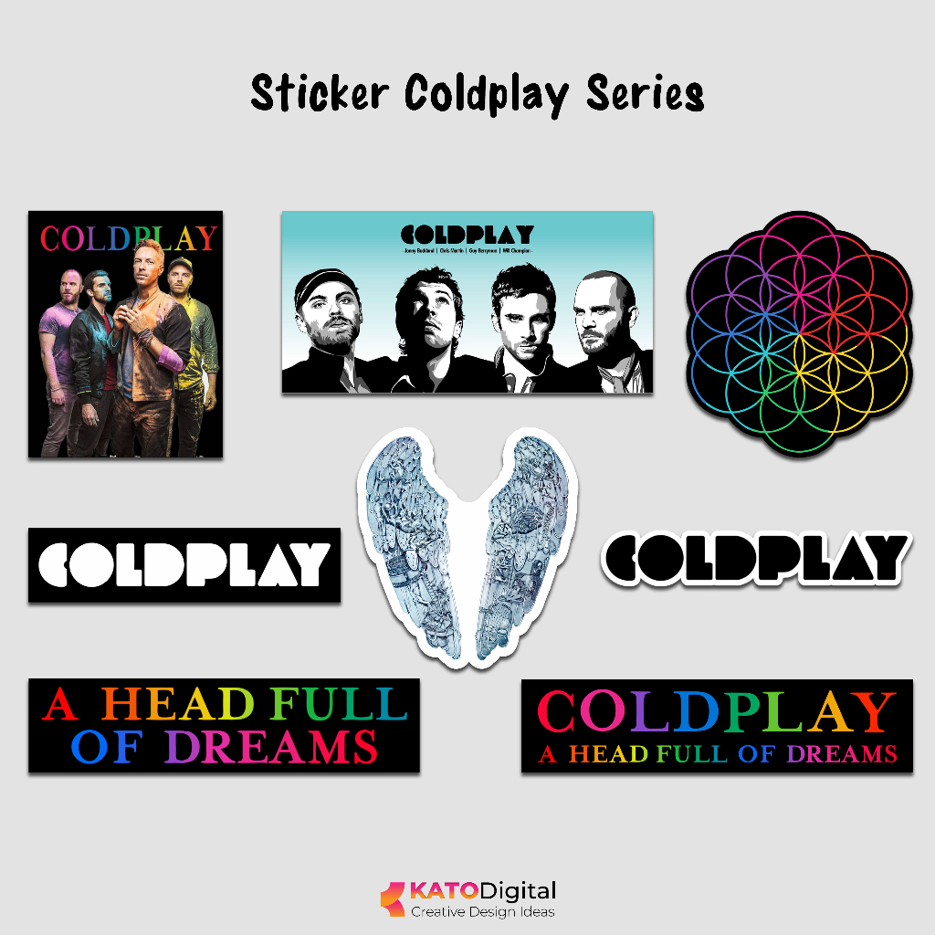 Stiker Band Coldplay Waterproof 8pcs Hp Tumblr Stiker Helm Motor