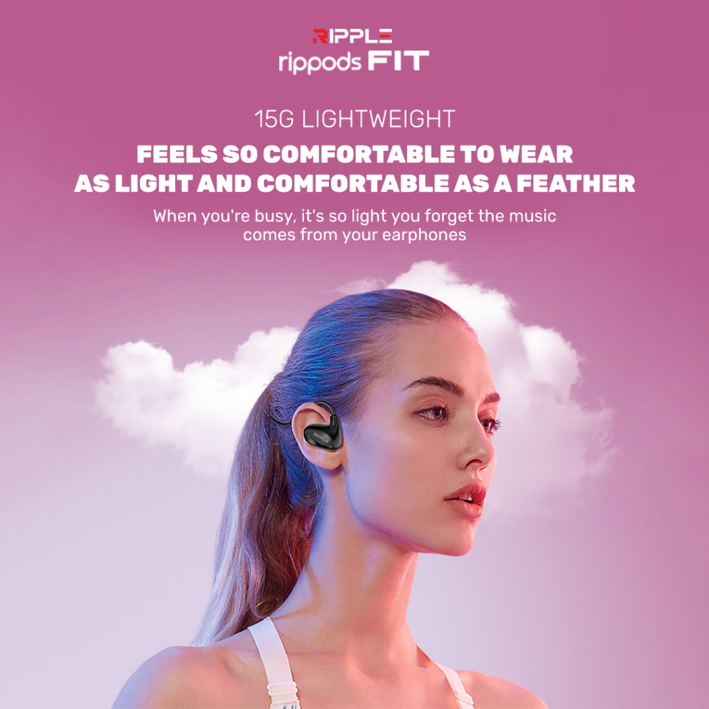 (Flashsale) Ripple Rippods Fit TWS Headset Bluetooth Earphone Mini Earbuds Handsfree