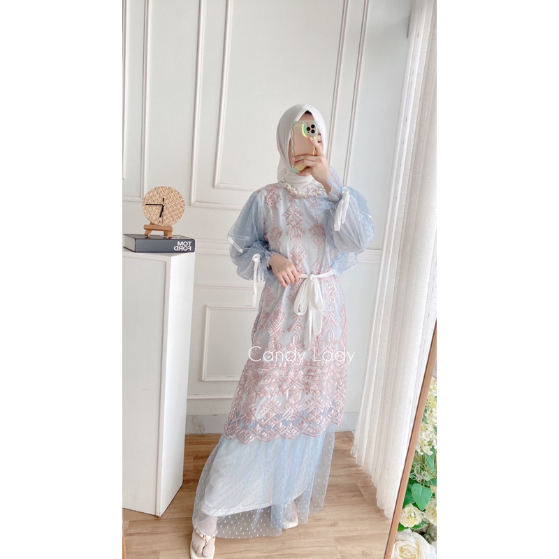 Rumy Dotty Maxi - FREE KEMEJA