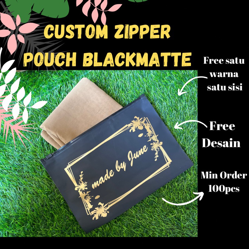POUCH HIJAB / ZIPLOCK HIJAB / KEMASAN HIJAB / BLACK MATTE