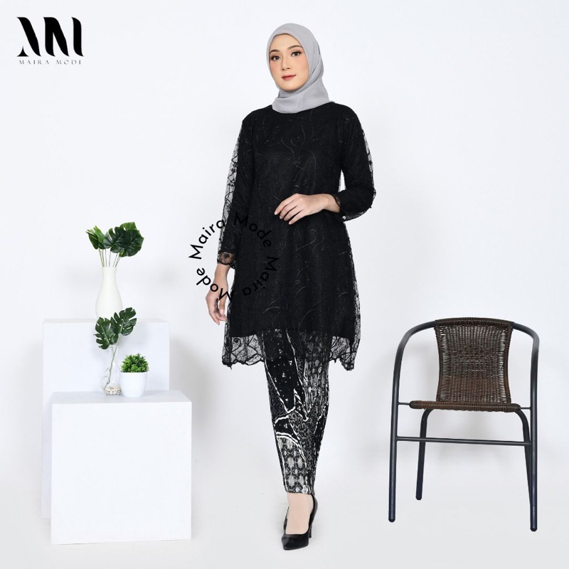 Permata Olshop / Kebaya Tunik Tulle  / Baju Kondangan / Kebaya Modern / Setelan Baju Pesta Kebaya