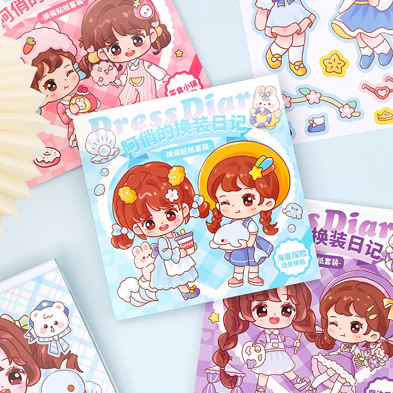 

Buku Stiker DIY Fashion Diary BP Jadul Lucu Sticker Dress Up Book Korean