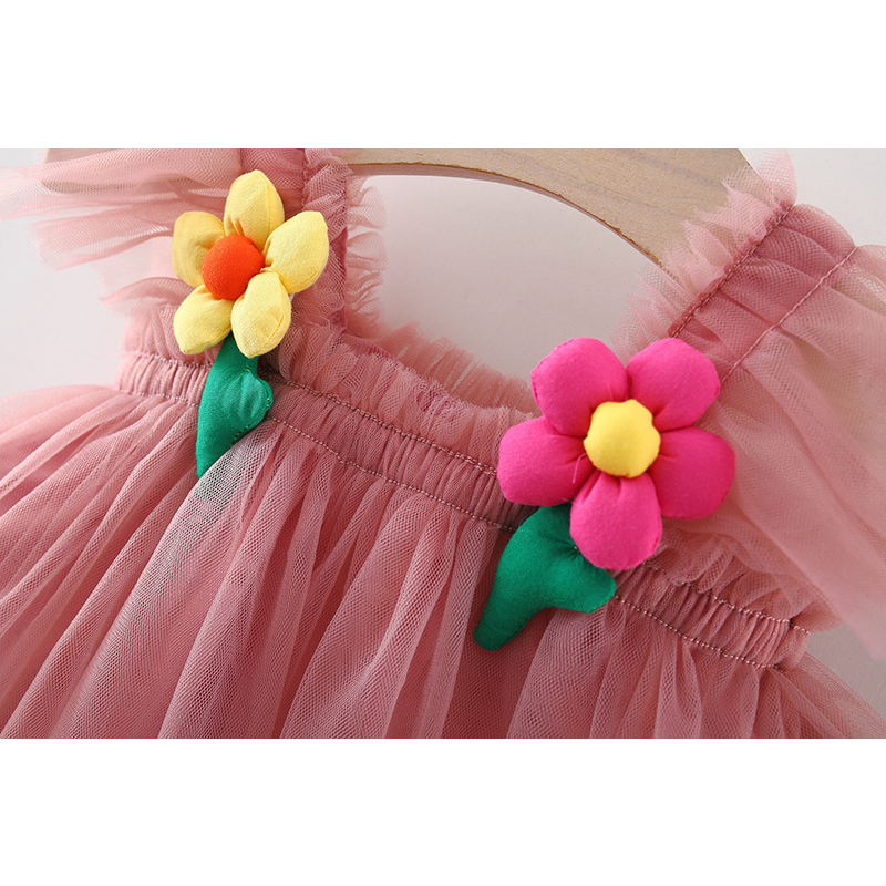 Dress Tile Import Anak Perempuan Gaun Pesta Mini Tutu Pink Tulle