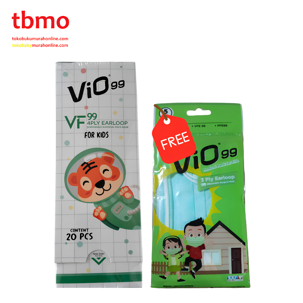 MASKER ANAK KF94 VIO VF99 4PLY EARLOOP 20S