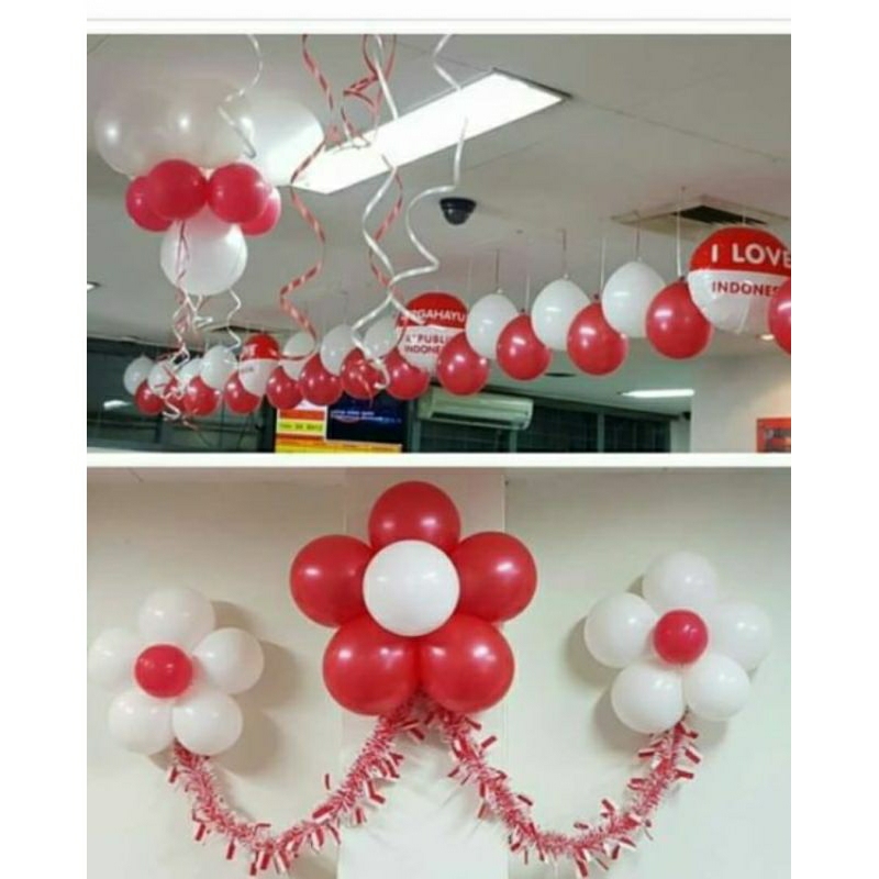 Balon 12 inch doff dekorasi merah putih pesta kemerdekaan agustusan