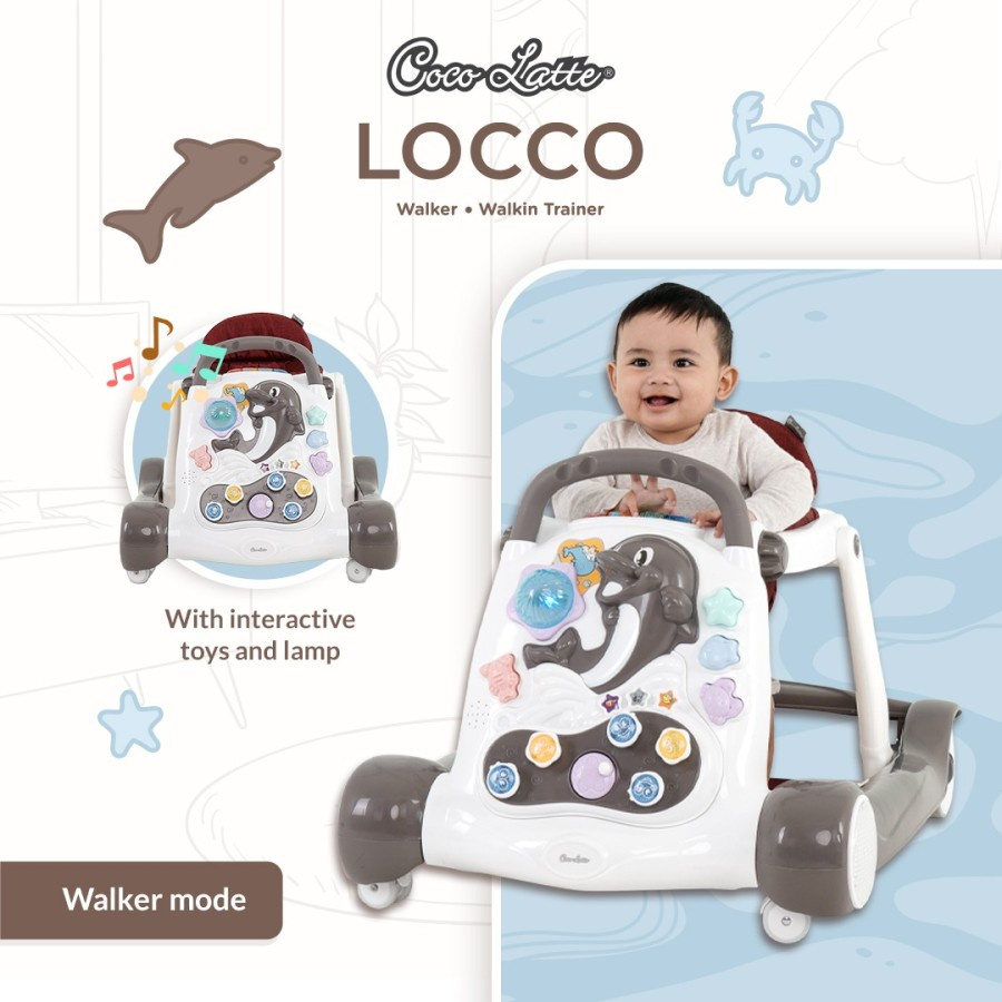 Baby Walker Cocolatte Locco 2in1 Push Walker &amp; Walking Trainer 10012 / Alat Bantu Jalan Cocolatte