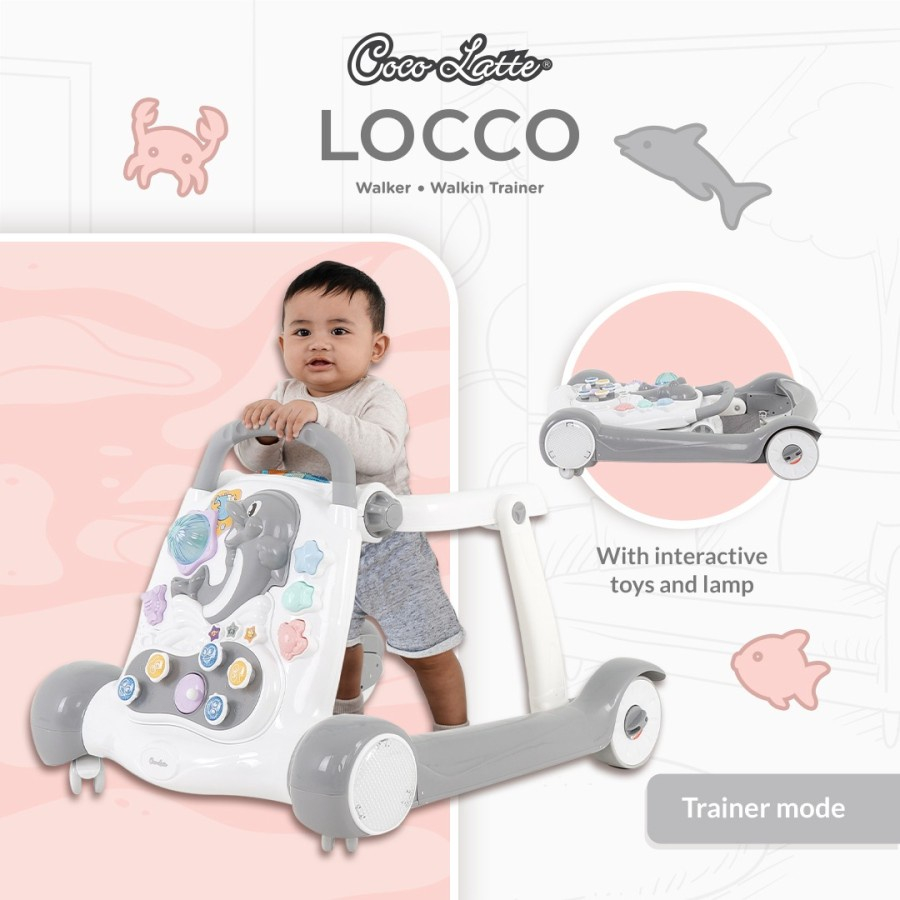 Baby Walker Cocolatte Locco 2in1 Push Walker &amp; Walking Trainer 10012 / Alat Bantu Jalan Cocolatte