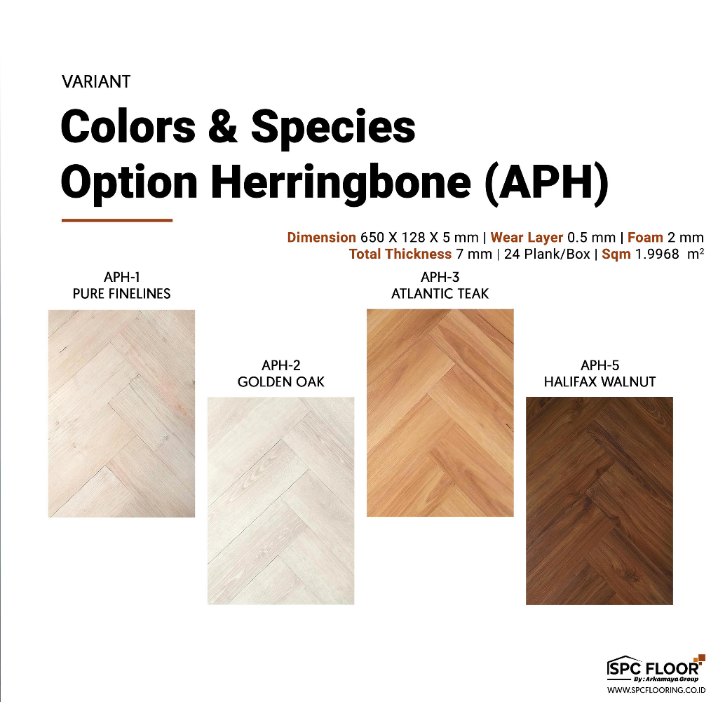 SPC FLOOR ARKAMAYA HERRINGBONE Lantai SPC Herringbone Premium