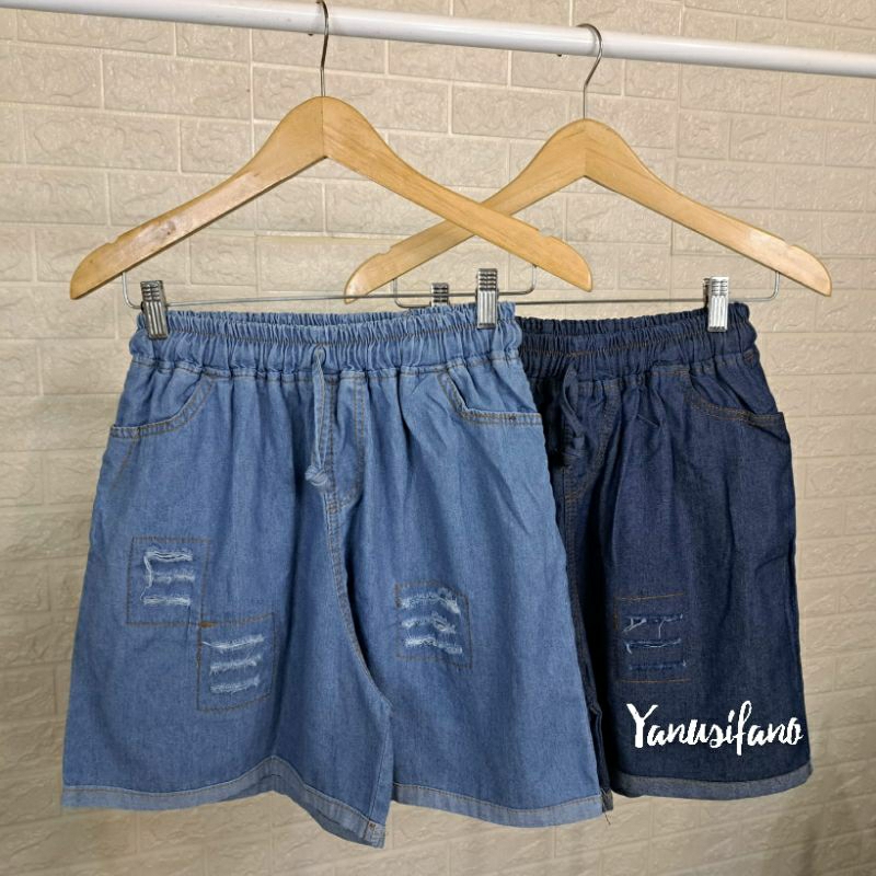 Celana Pendek Hotpants Jeans Jumbo Sobek Lipat // Celana Pendek Hotpants Jeans Sobek Rawis Murah