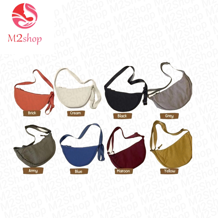 Tas Bahu Mini Round Wanita / Pria Sling Bag Selempang Waist Bag Model ala Uniqlo - Tas Bahu - Tas Pinggang - Tas Selempang