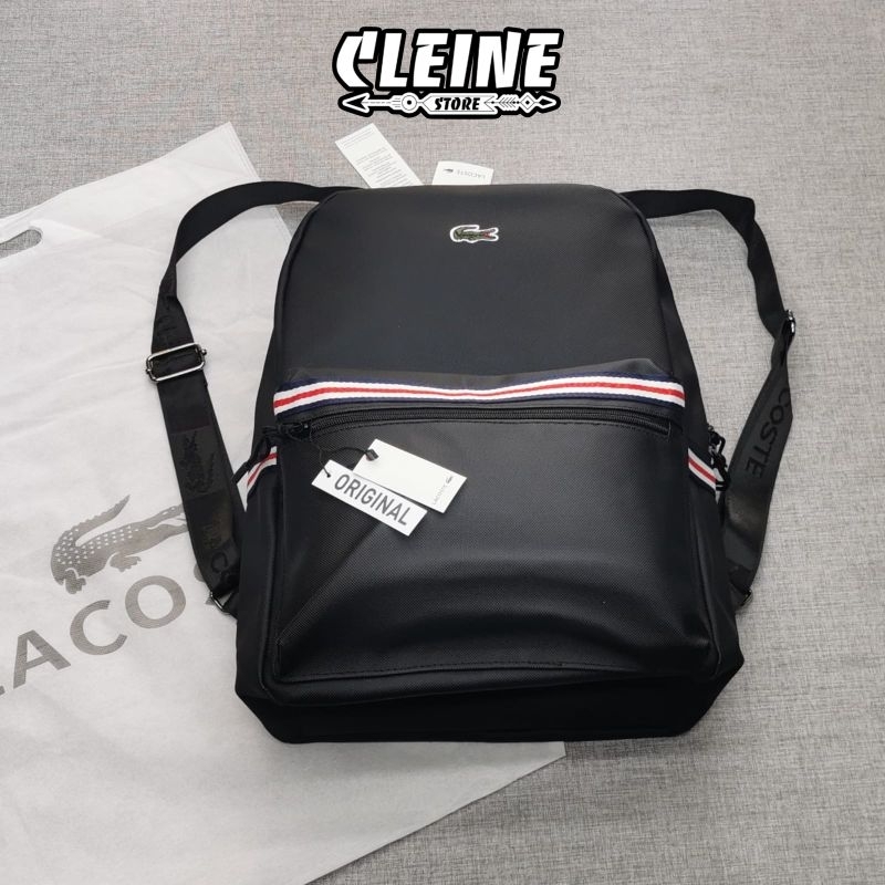Backpack Ransel Wanita dan Pria Leather Black