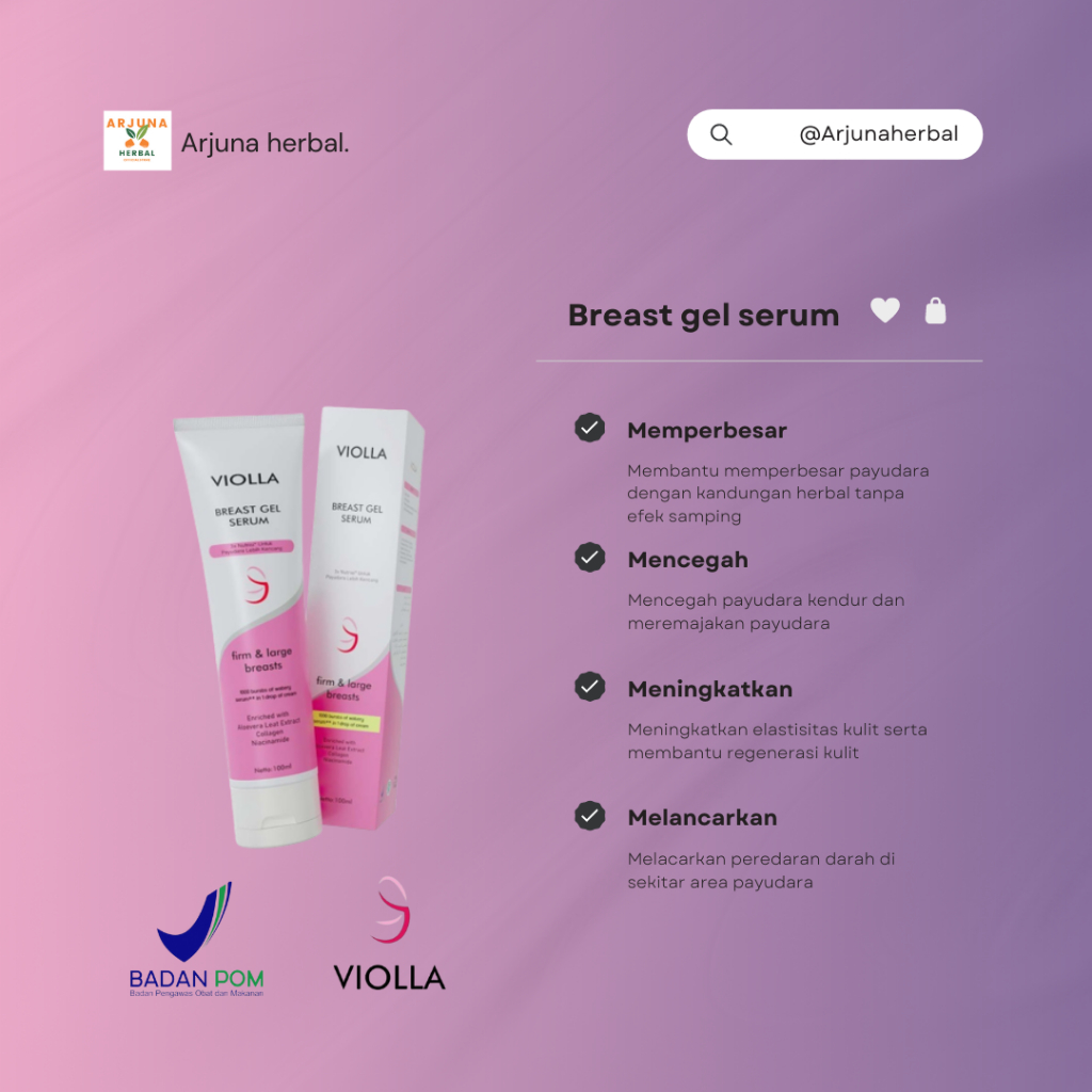 VIOLLA BREAST GEL SERUM 100 ML - BREAST SERUM - SERUM PEMBESAR & PENGENCANG PAYUDARA