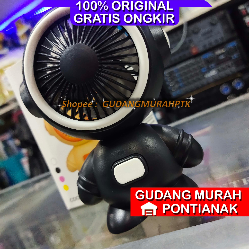 Kipas Cas Bisa Bawa Bawa Minifan Charge Portable Model ROBOT Warna Random Angin kencang dan lembut