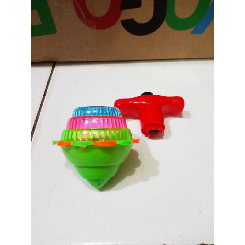 Mainan Gangsing Lampu LED Dan Musik Pencet - Mainan Anak Laki laki Cowok Gangsing