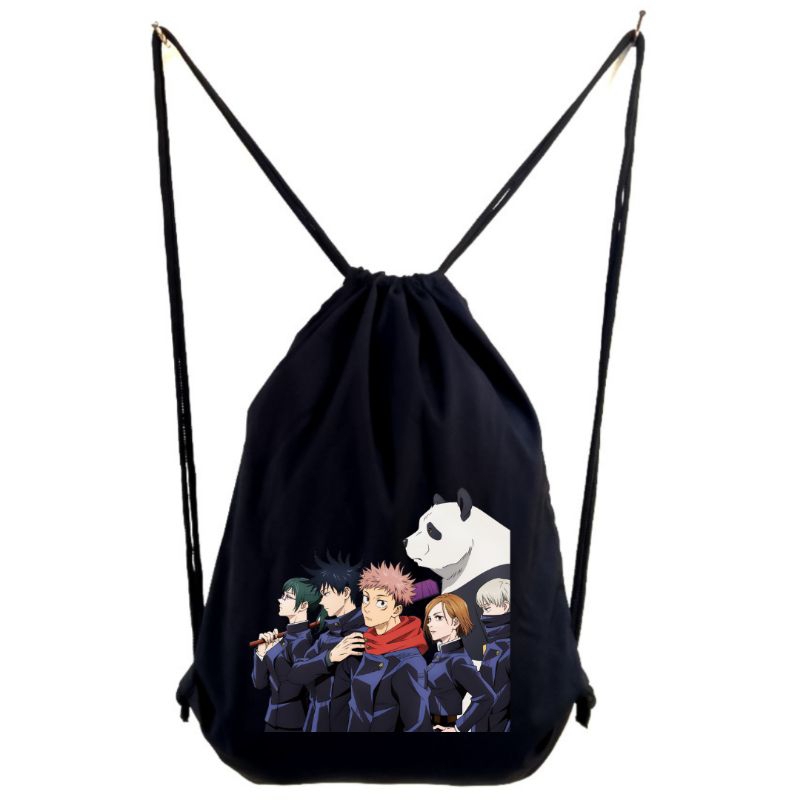 Stringbag DTF Jujutsu Kaisen full colour anime tas ransel serut sekolah kampus kuliah futsal jepang merchandise bahan drill premium || Kiiyoomii ||