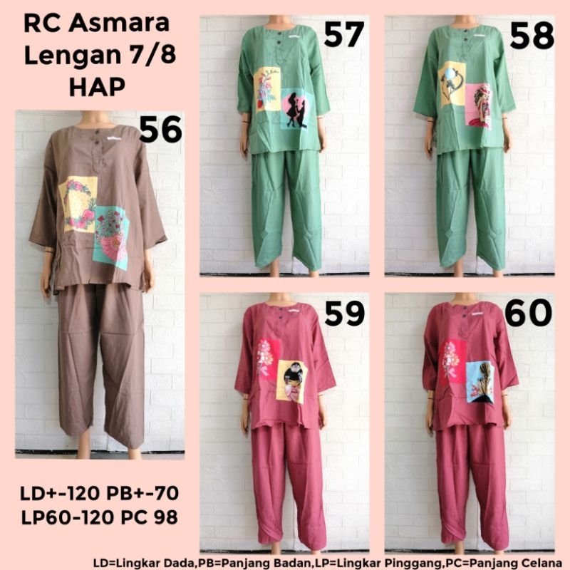 Setelan RC Asmara Lengan 7/8 HAP Piyama Adem Busui Bu TEJO TMBL + PLGA