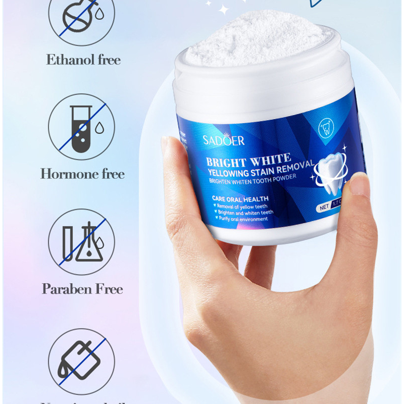 SADOER Teeth Whitening Powder Pemutih Gigi Perlengkapan Perawatan Pribadi, Bedak, Perontok Karang Gigi 50g