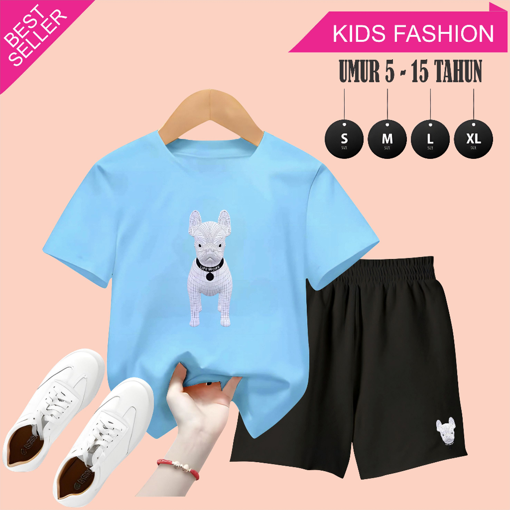 MCL - Setelan Celana Pendek Anak 5-15 Tahun Retdog Lifework