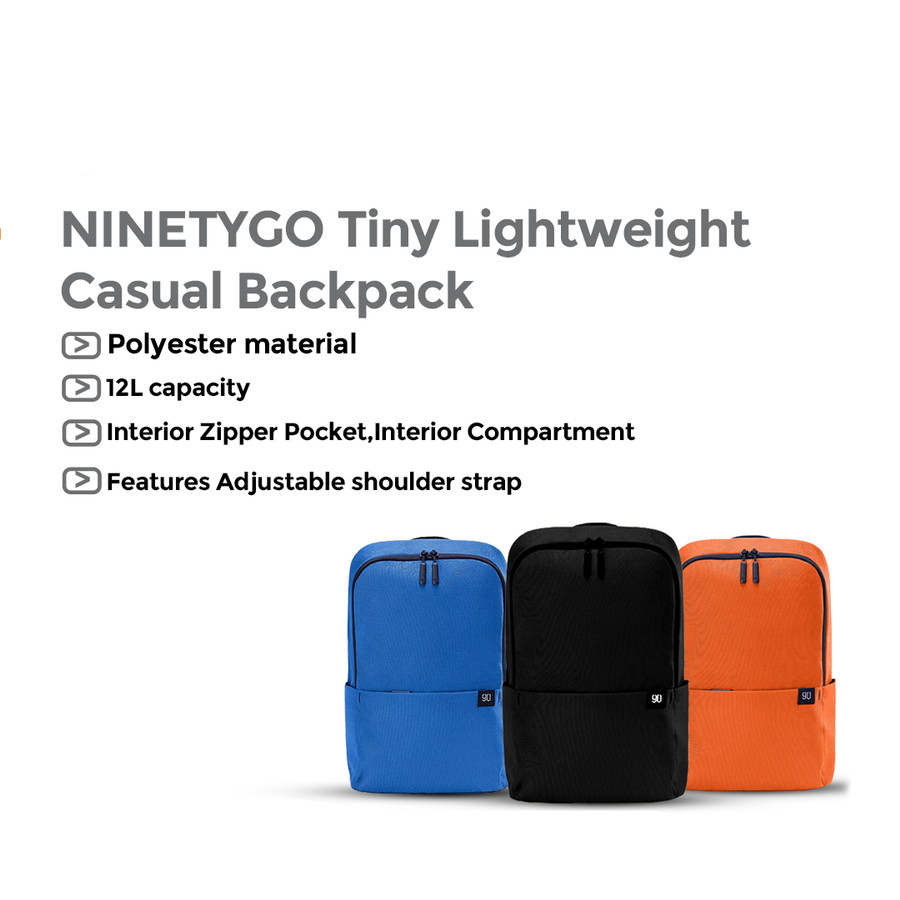 90 NINETYGO Tiny Lightweight Casual Backpack Universal Bag Unisex Tas Punggung Ransel 12L