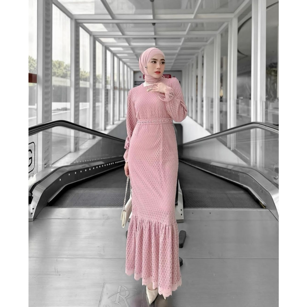 XC - MAXY DRESS YOLLA MERMAID / MAXI BRUKAT LAPIS FURING KELILING / MAXI DRESS BRUKAT TERBARU / MAXI POPULER / MAXI TRENDY KEKINIAN / FASHION MUSLIM