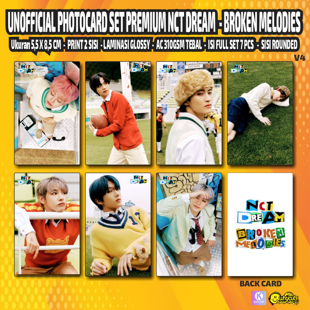 Unofficial Photocard Set Premium NCT DREAM BROKEN MELODIES / ISI 7 PCS