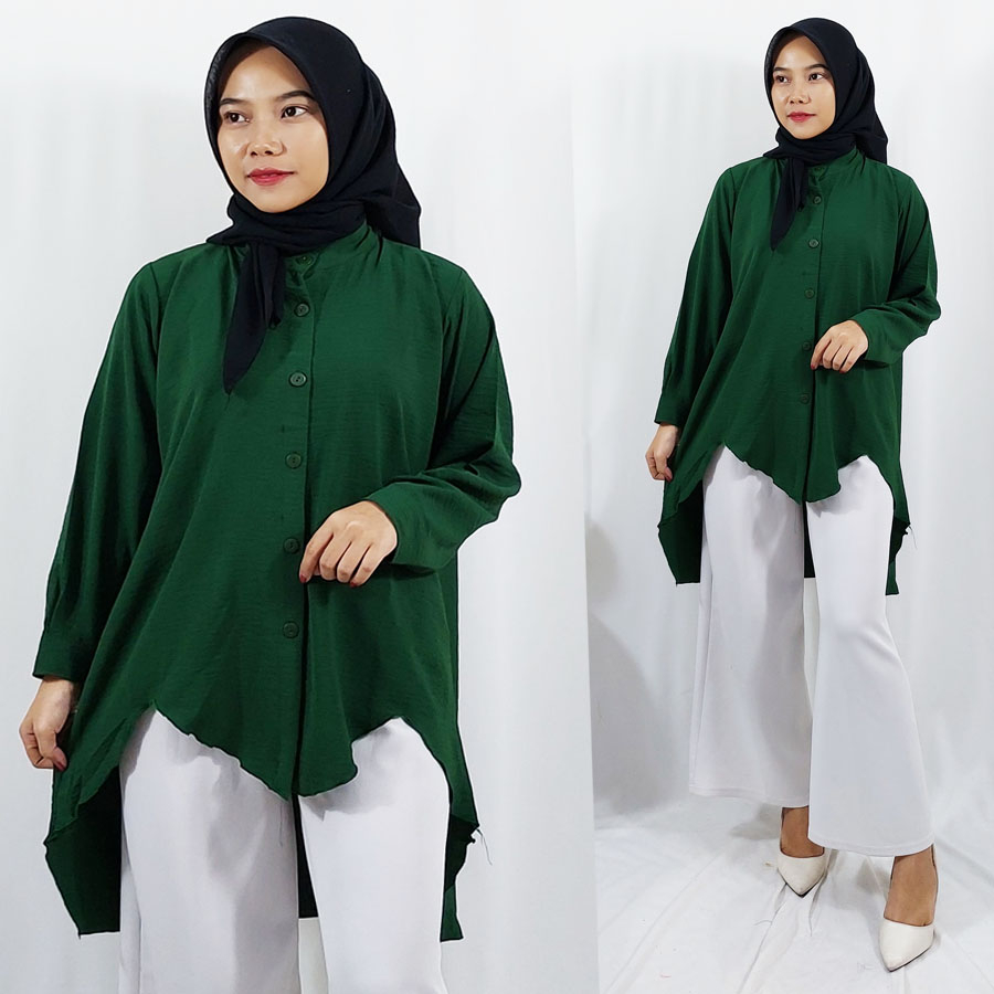 CARLINA ELMIRA BLOUSE CRINKLE PREMIUM MATT KATUN AIRFLOW KANAYA TUNIK JUMBO WANITA FASHION