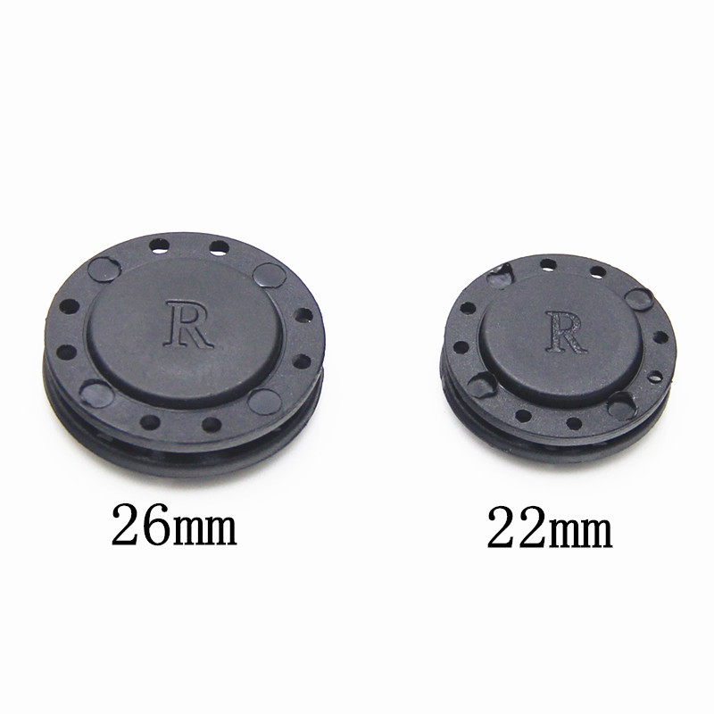5Pasang/set Kancing Magnet Magnetic Apparel Bag Button Magnet Clothers Hitam 22mm/26mm