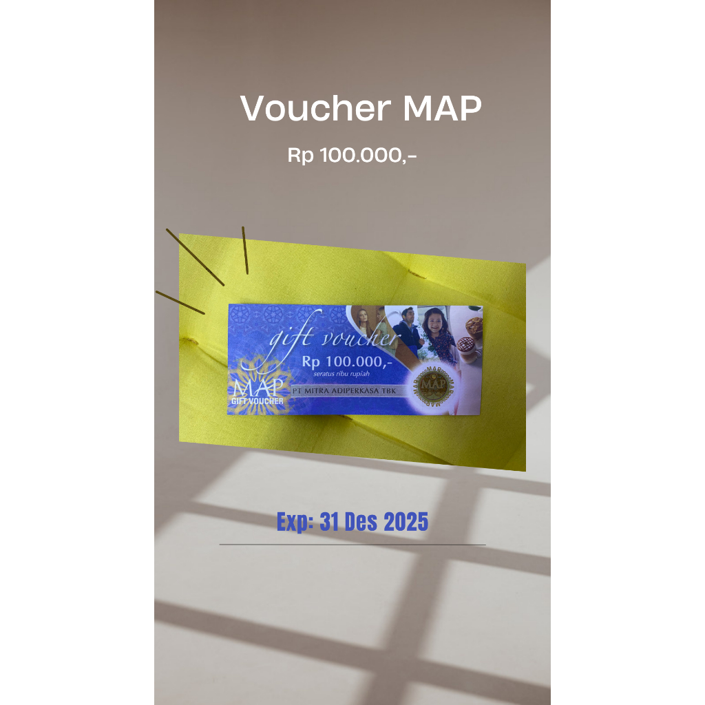 Gift Voucher MAP Rp 100.000,- / Voucher MAP 100ribu / Voucher MAP 100K / Voucher