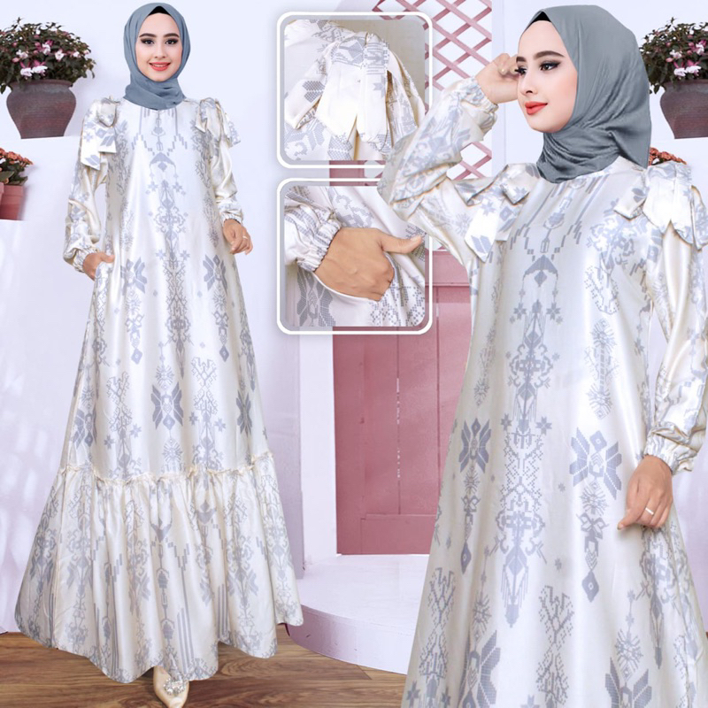 Samarinda Dress Motif Pesta Terbaru| Gamis Pesta silk premium| Busui|