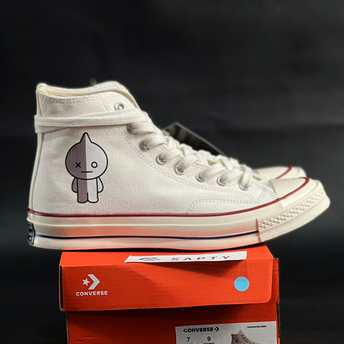 CONVERSE Chuck Taylor Converse Motif VAN BTS Sepatu Sneakers White High Sneaker Pria Wanita Convers Premium 100% BNIB