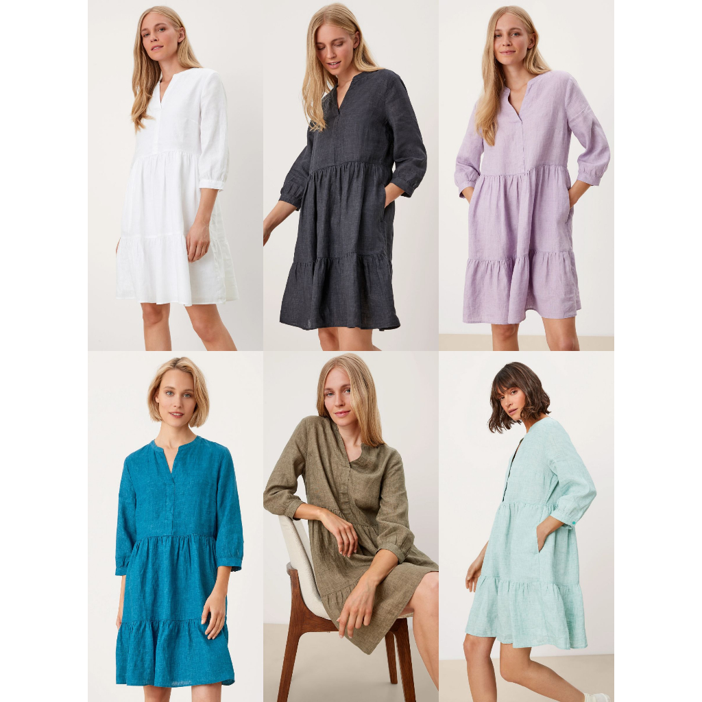 S.OLIVER V-Neck Linen Dress - Dress Linen [SO-3884]