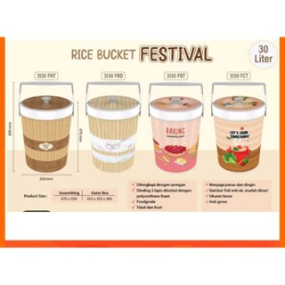 COD 3 KG RICE BUCKET 30 L TERMOS NASI THERMOS ES DINGIN PANAS NAIBA BLUE SHARK MERK RANDOM GROSIR GU