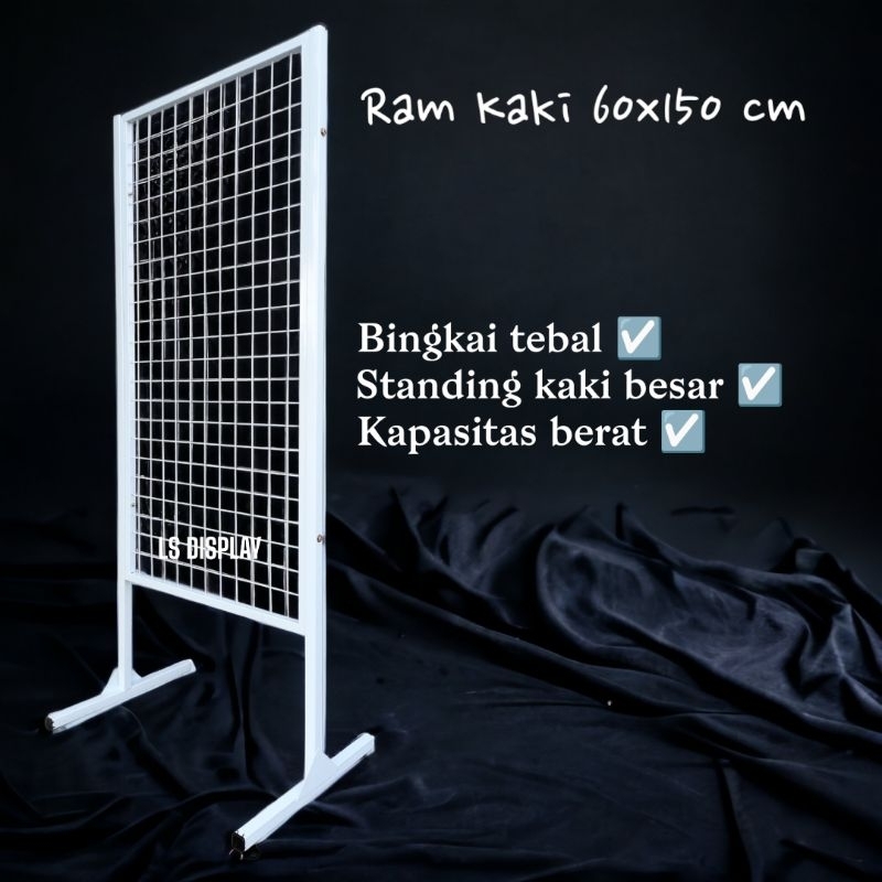 Dekorasi Toko Rak Ram Kaki 60 x 150 cm Rak AksesoriS Rak Baju