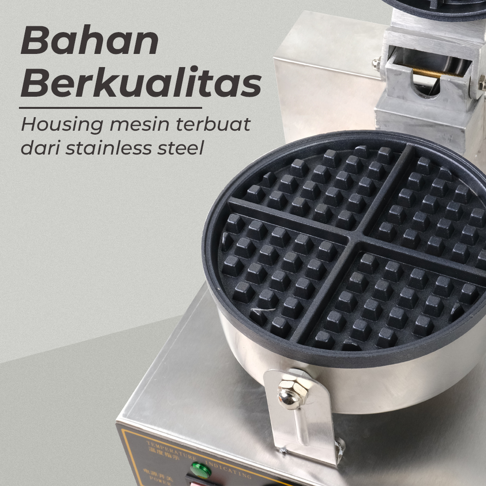 Mesin Cetakan Waffle Single Head Double Sides Electric 1250W 220V - ZW-R-2 - Silver