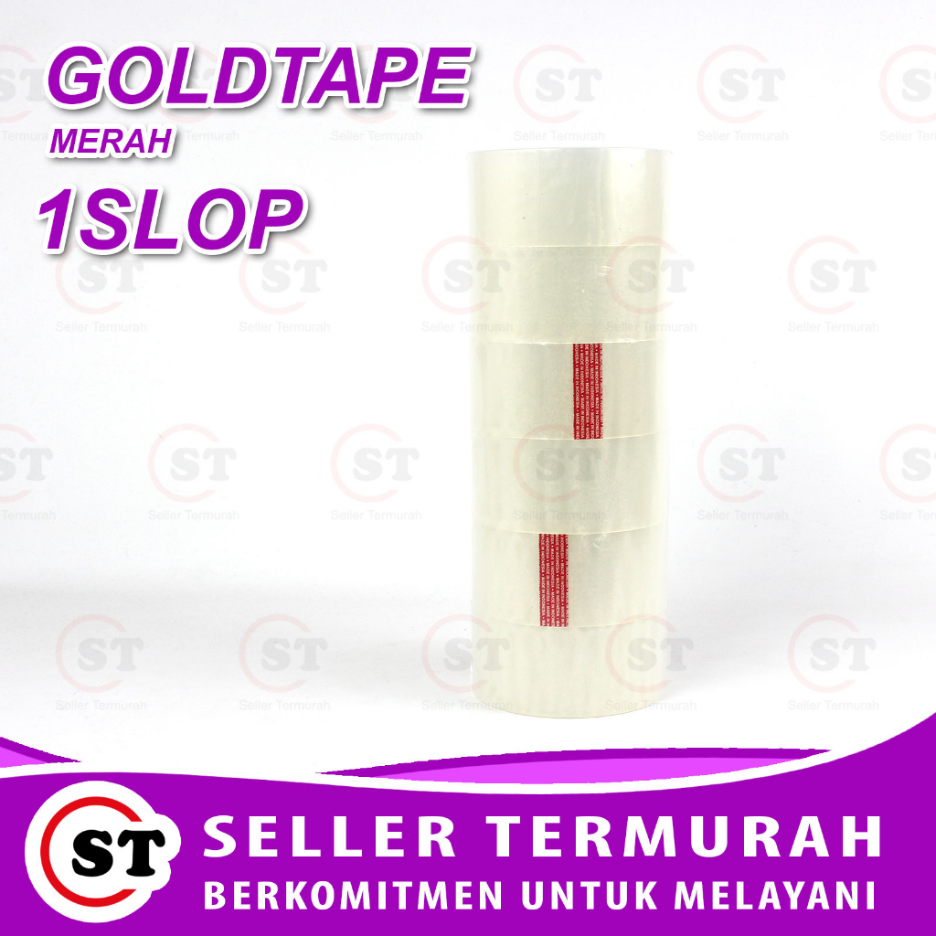 

Lakban Goldtape / Plakban Gold Tape OPP Core Merah 90 Yard 48mm Daya Lengket kuat lakban coklat Fragile Clear Isolasi 1Slop