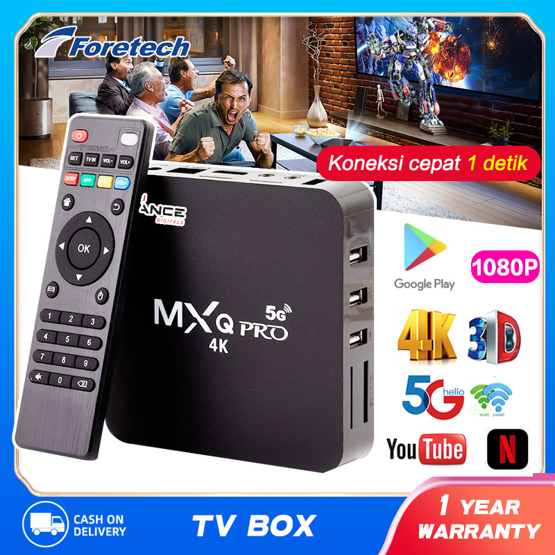 Smart Android TV Box Mxq Pro 4gb 4k HD TV Digital Matrix Internet Cocok Untuk Semua Merk TV Box Keyb