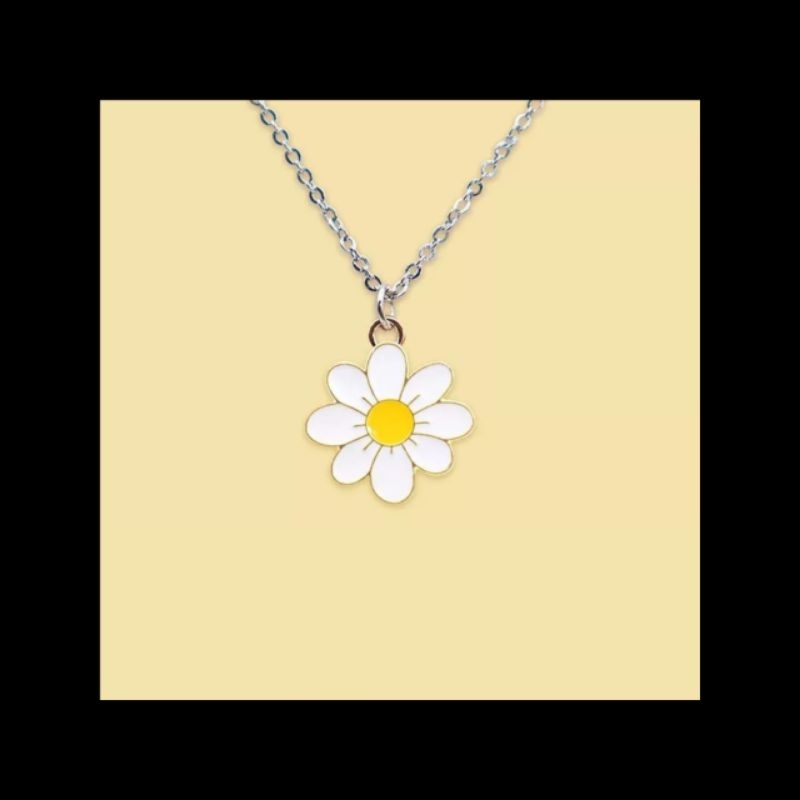 FerenHongXia Kalung Rantai Liontin Bunga Warna Warni Bahan Stainless Steel Alloy Untuk Wanita