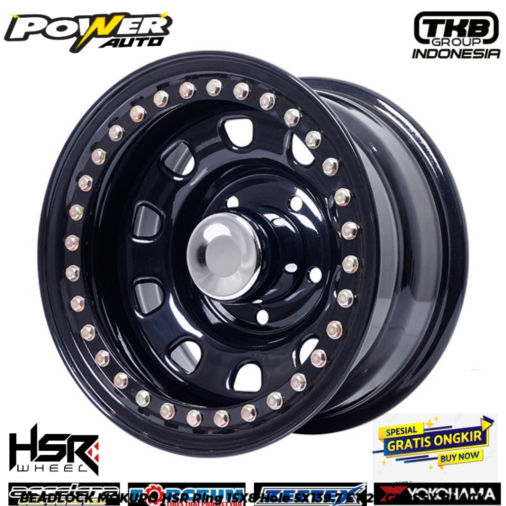 pelak beadlock mokupo/velg kaleng kualitas terbaik ring 15 lebar 8 pcd 5x139,7 katana taft dll